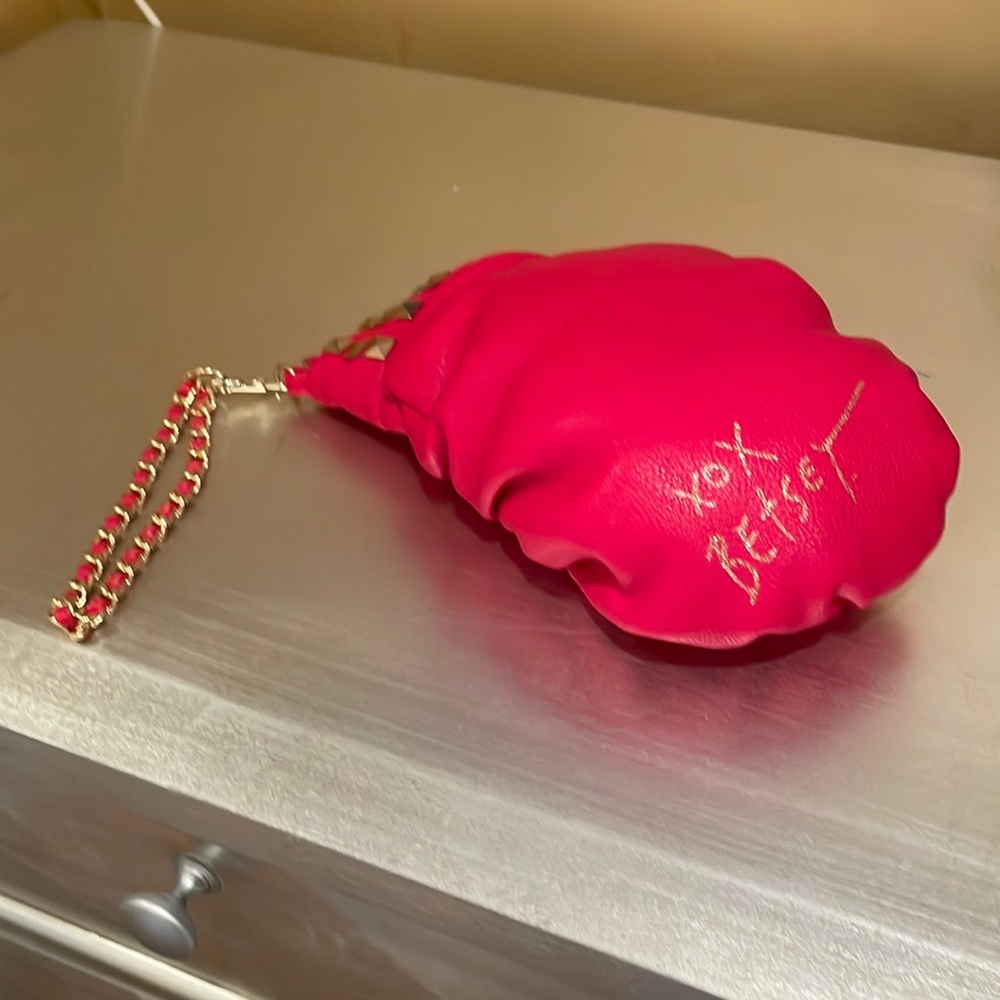 Betsy Johnson Red Wrestling glove Purse wristlet